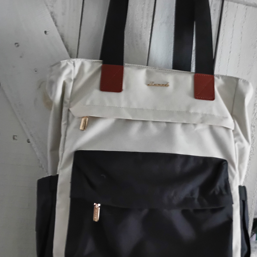 Elegant Black and Cream Backpack